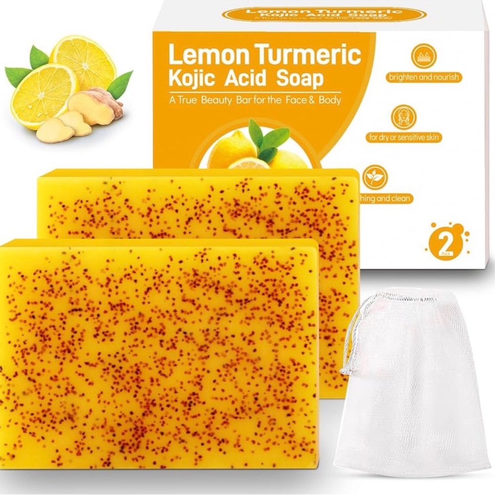 Lemon Turmeric Kojic Acid Soap - 2 Pack Lot of 2